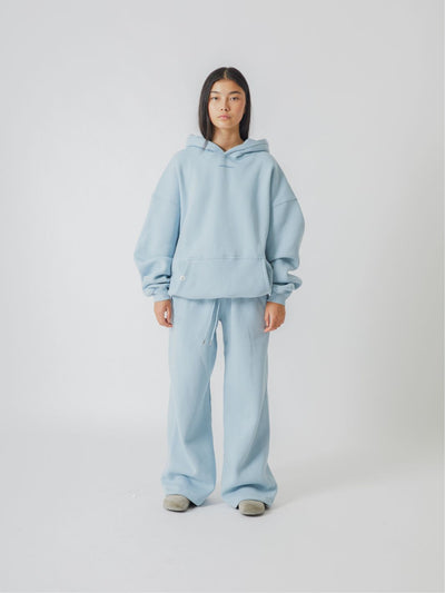 SMILEY LOGO HOODIE - SKY BLUE