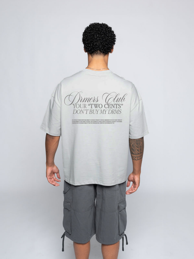 TWO CENTS TEE - LIGHT GREY