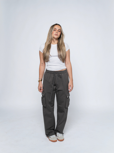 FRENCH TERRY CARGO SWEATPANTS - CHARCOAL