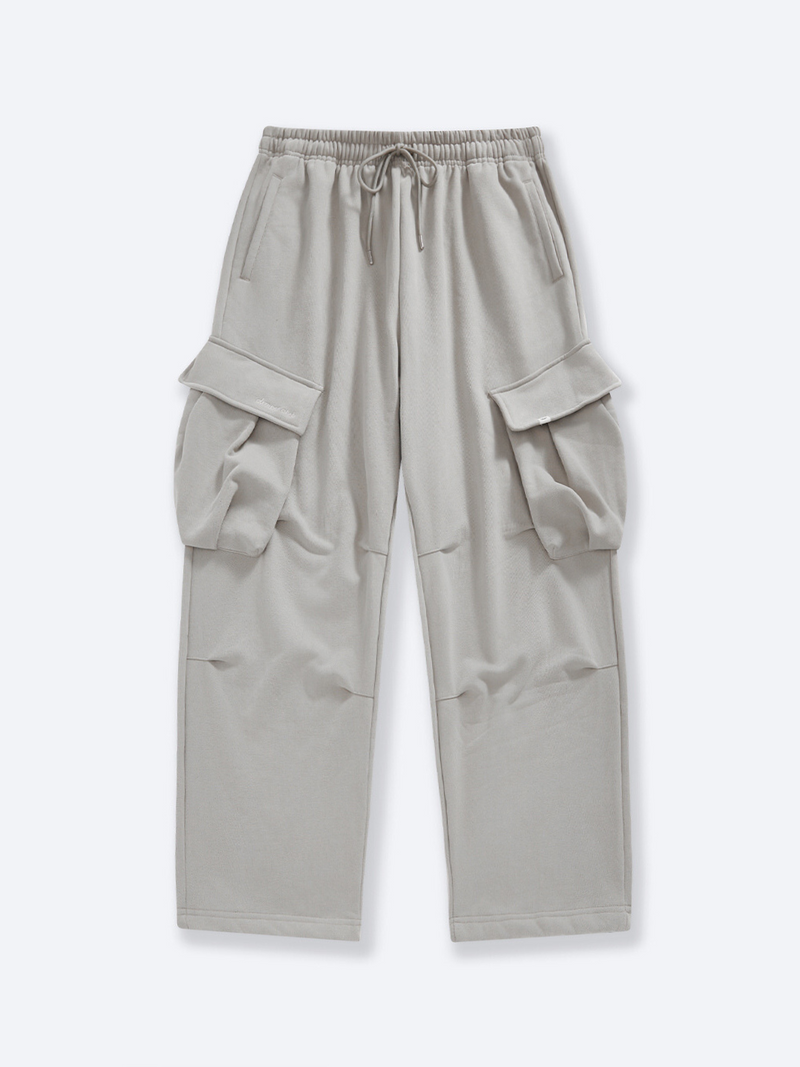 BAGGY CARGO SWEATPANTS - BEIGE