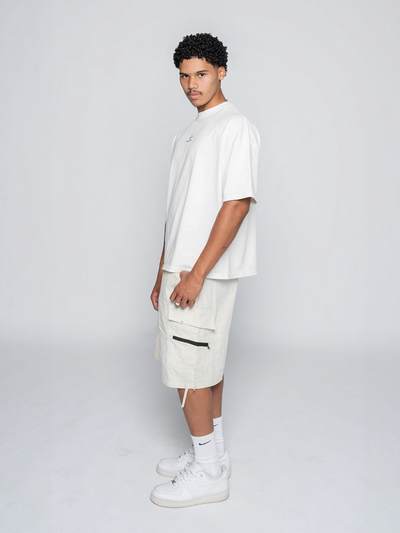 PARACHUTE CARGO SHORTS - OFF WHITE