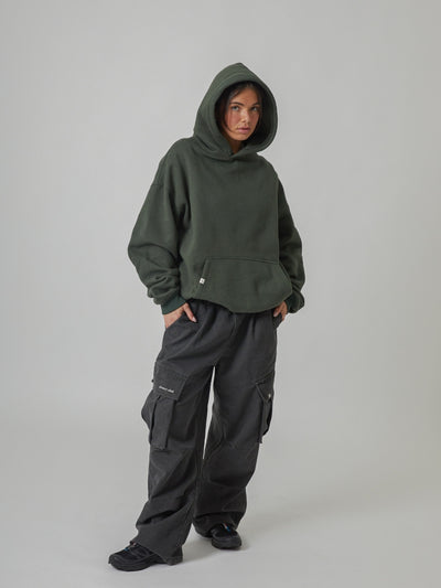 SIGNATURE BASIC HOODIE - MOSS GREEN