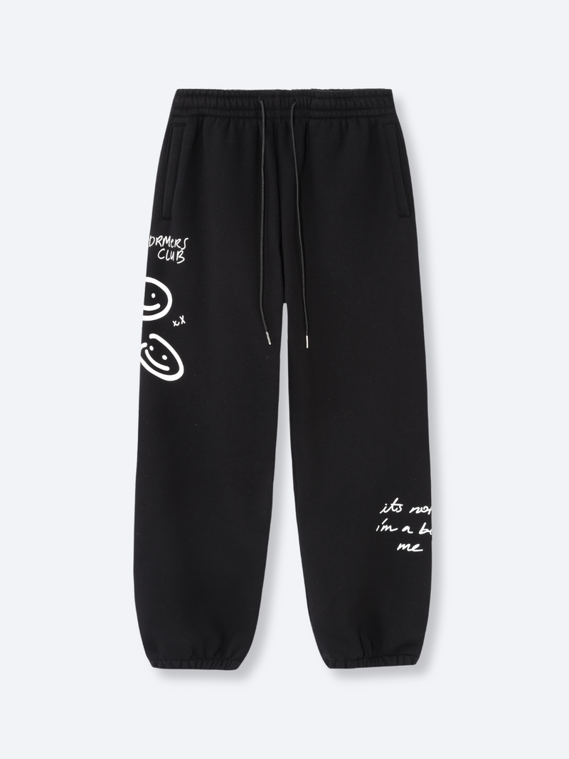 doodle sweatpants - black