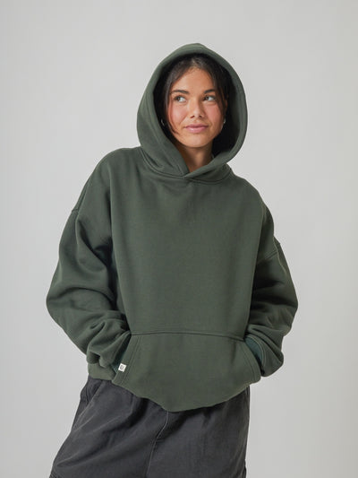 SIGNATURE BASIC HOODIE - MOSS GREEN