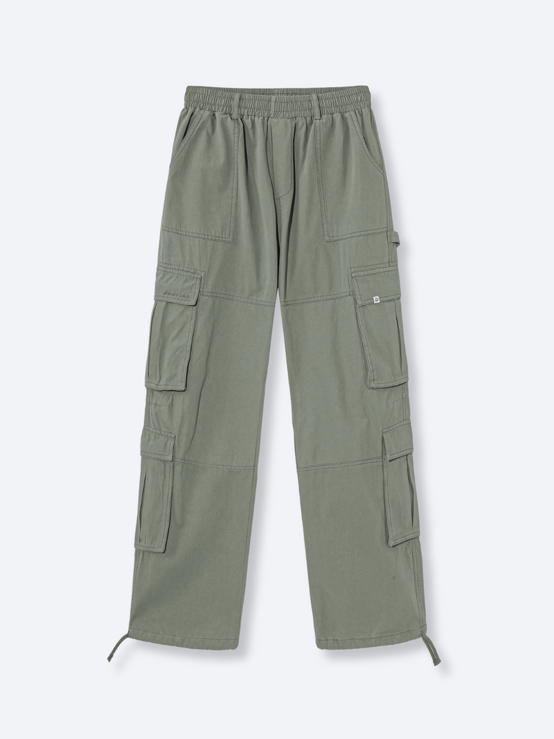 WASHED CARGO PANTS - GREEN