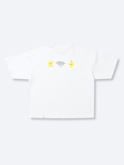 STARS BOXY TEE - WHITE