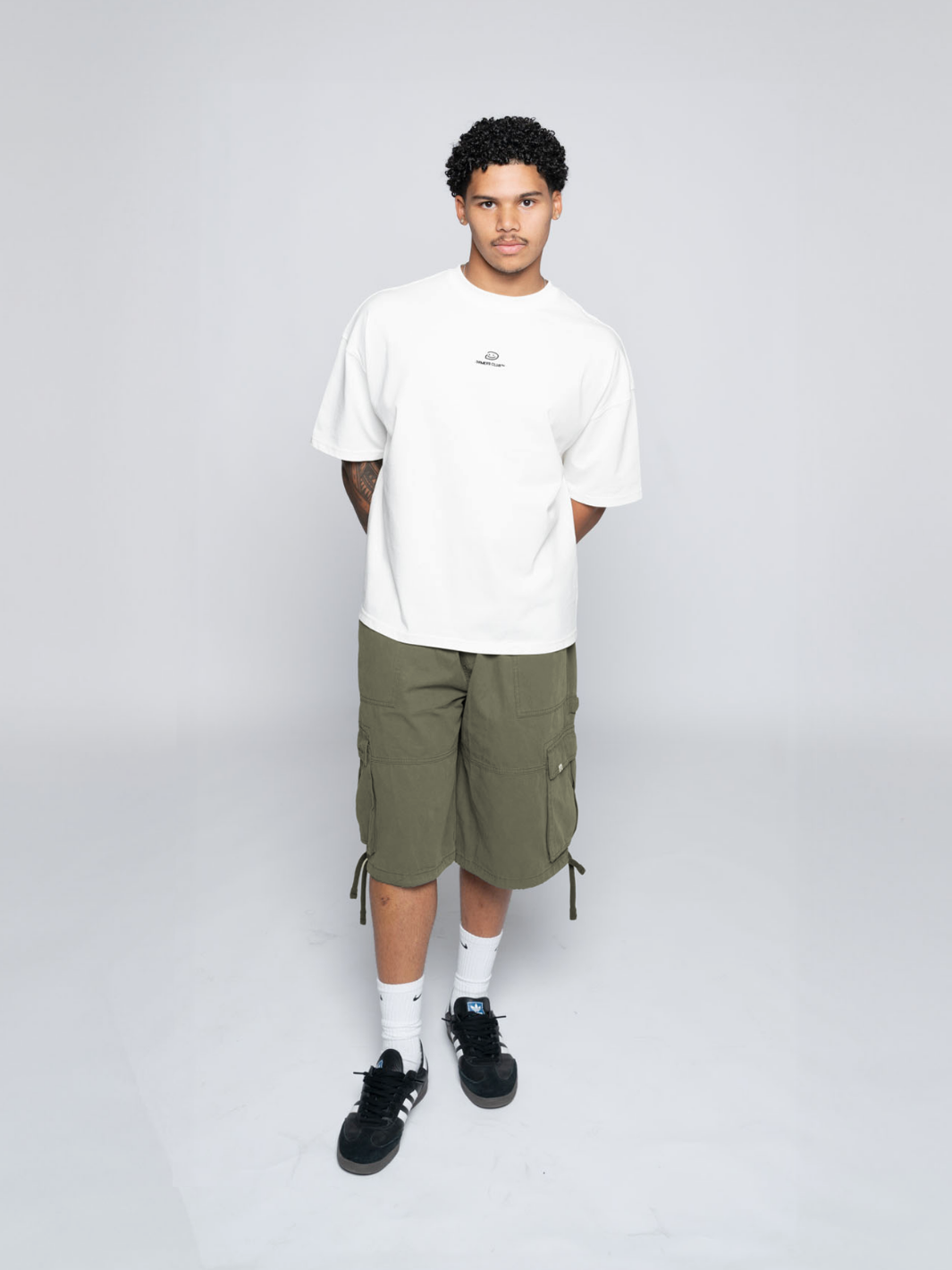 WASHED CARGO SHORTS - ARMY GREEN