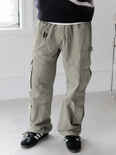 WASHED CARGO PANTS - GREEN