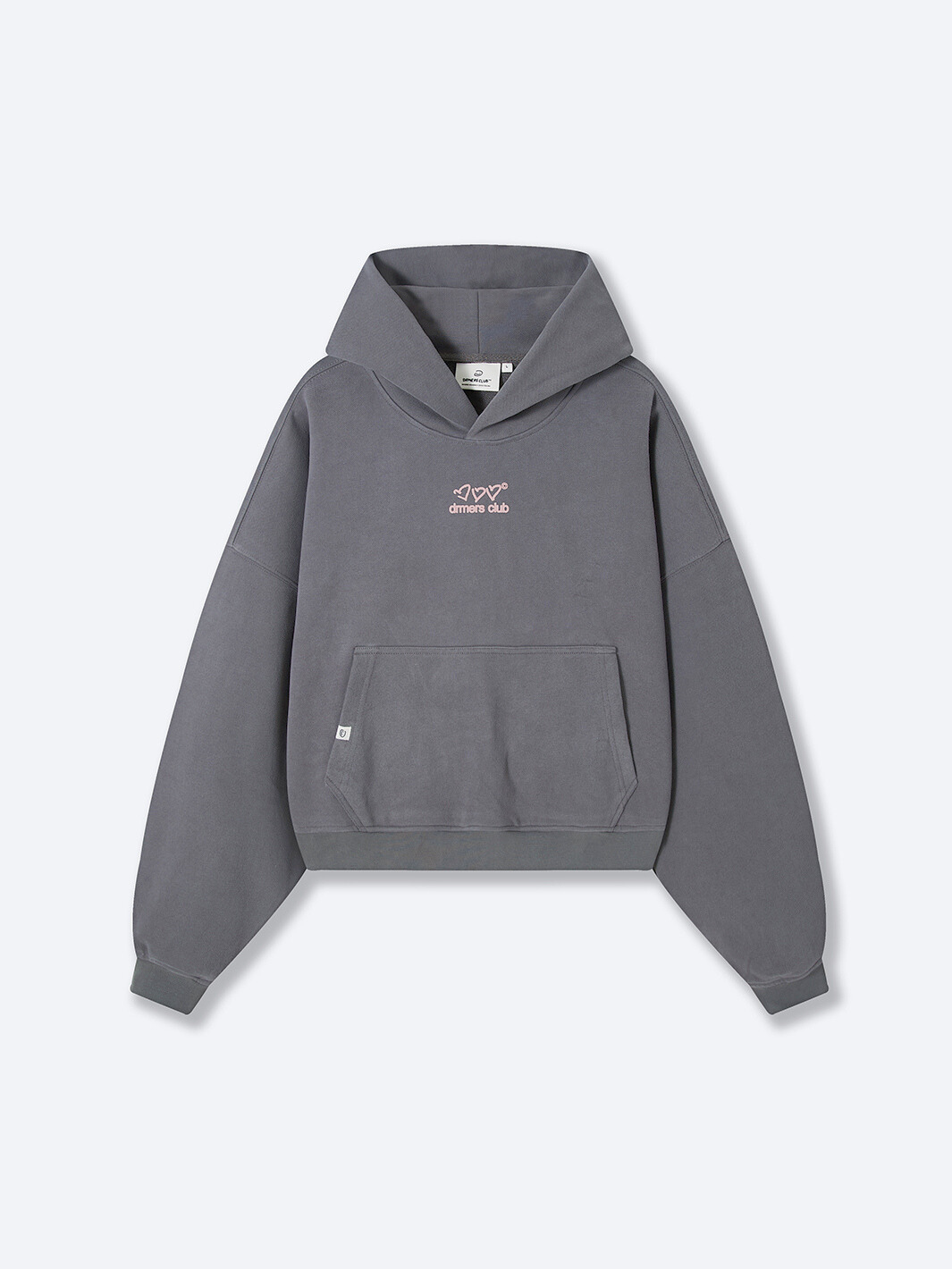 OPEN HEARTS BOXY HOODIE - CHARCOAL