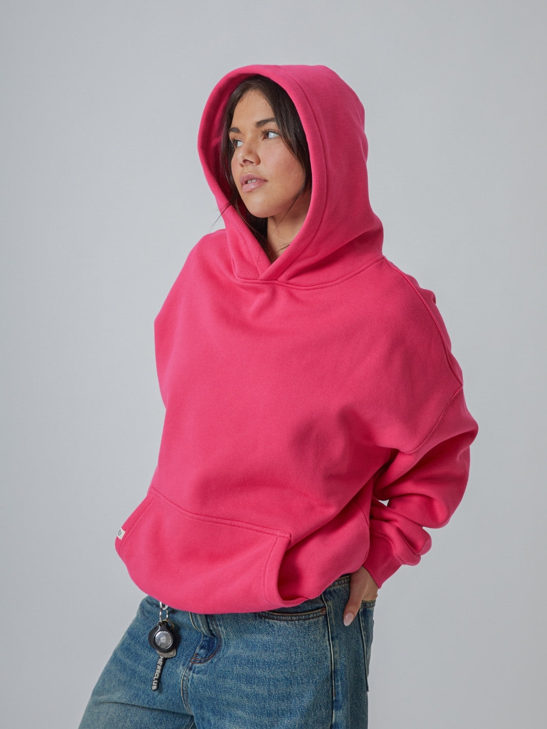 SIGNATURE BASIC HOODIE - HOT PINK