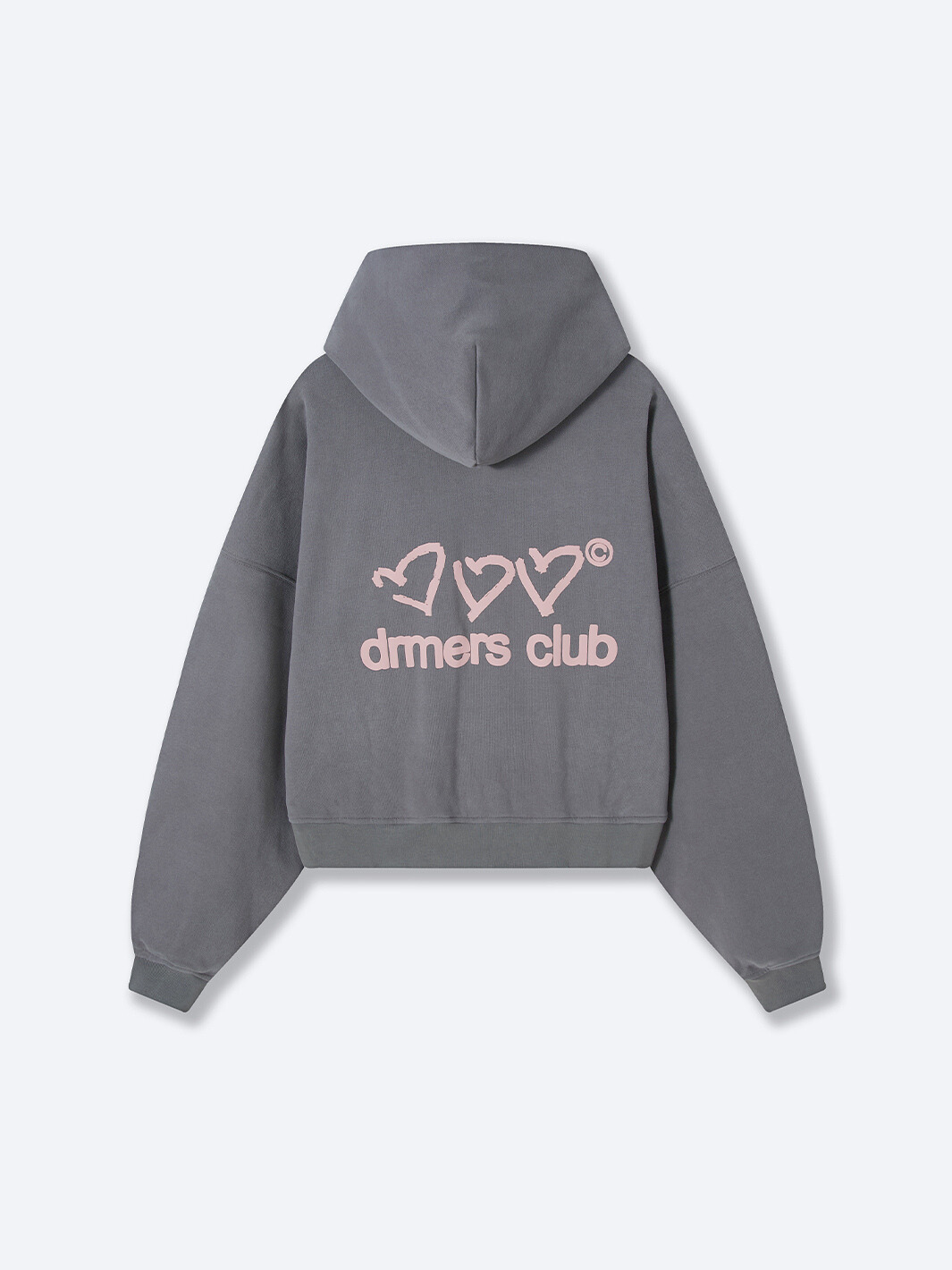 OPEN HEARTS BOXY HOODIE - CHARCOAL