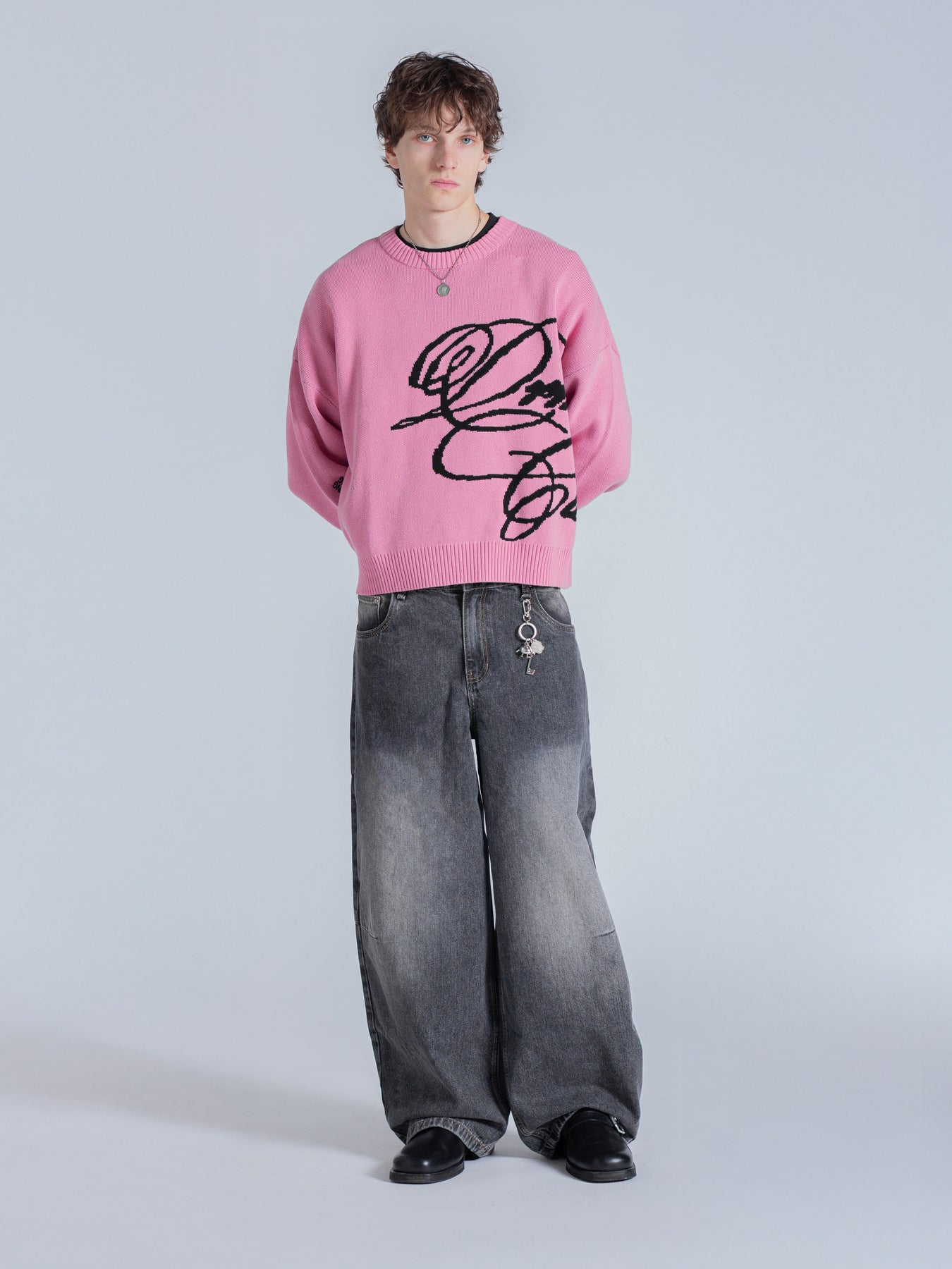 Essentials Cursive Knit CURSIVE TEXT KNIT - HOT PINK – DRMERS CLUB