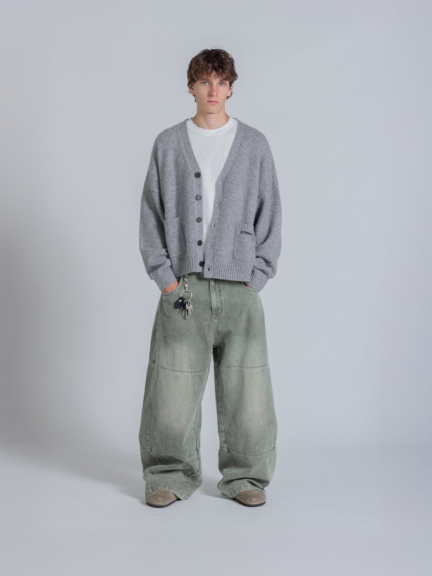 KNIT CARDIGAN - GREY