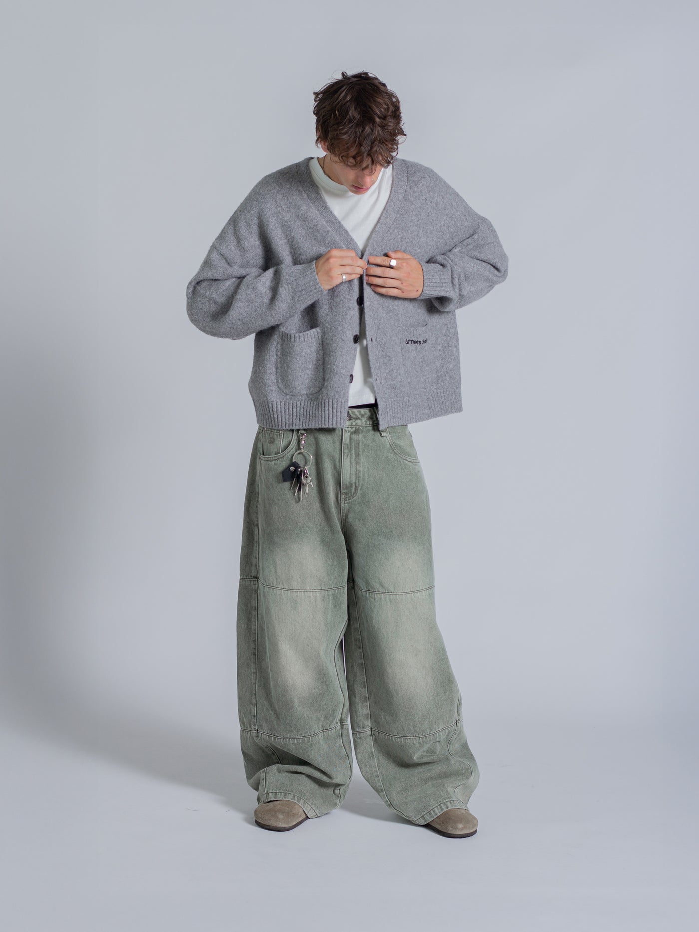 KNIT CARDIGAN - GREY