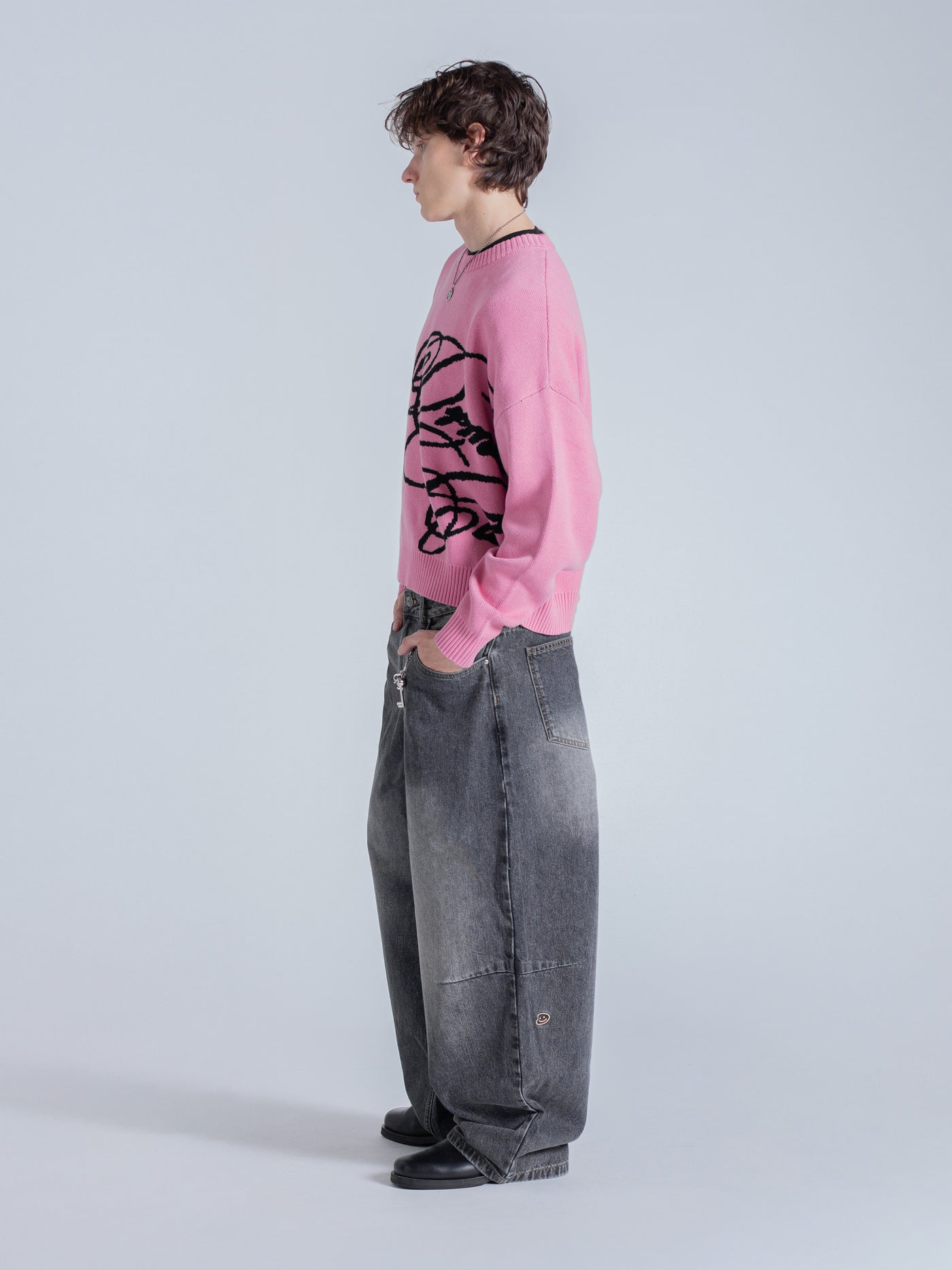 Essentials Cursive Knit CURSIVE TEXT KNIT - HOT PINK – DRMERS CLUB
