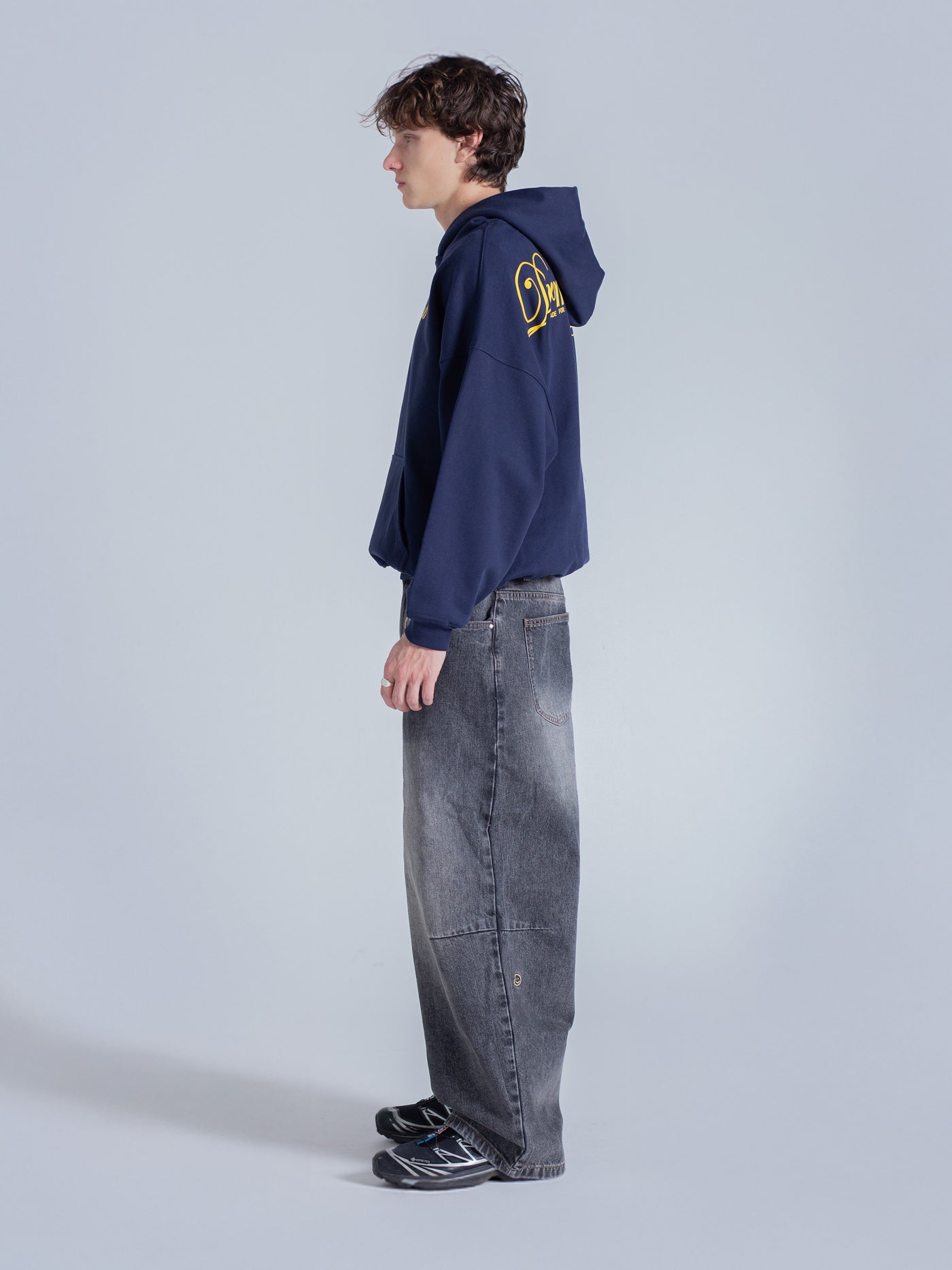 SCRIPT TEXT HOODIE - MIDNIGHT BLUE – DRMERS CLUB