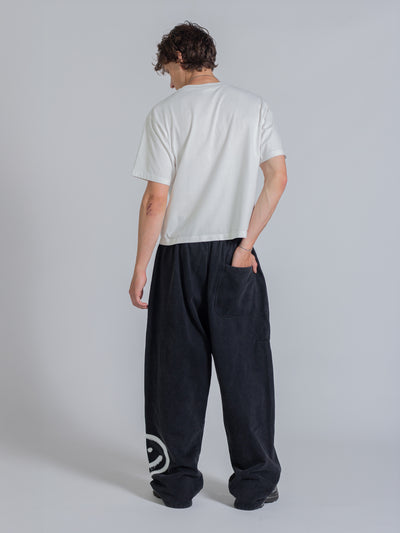 SMILEY PATCH SWEATPANTS - VINTAGE BLACK