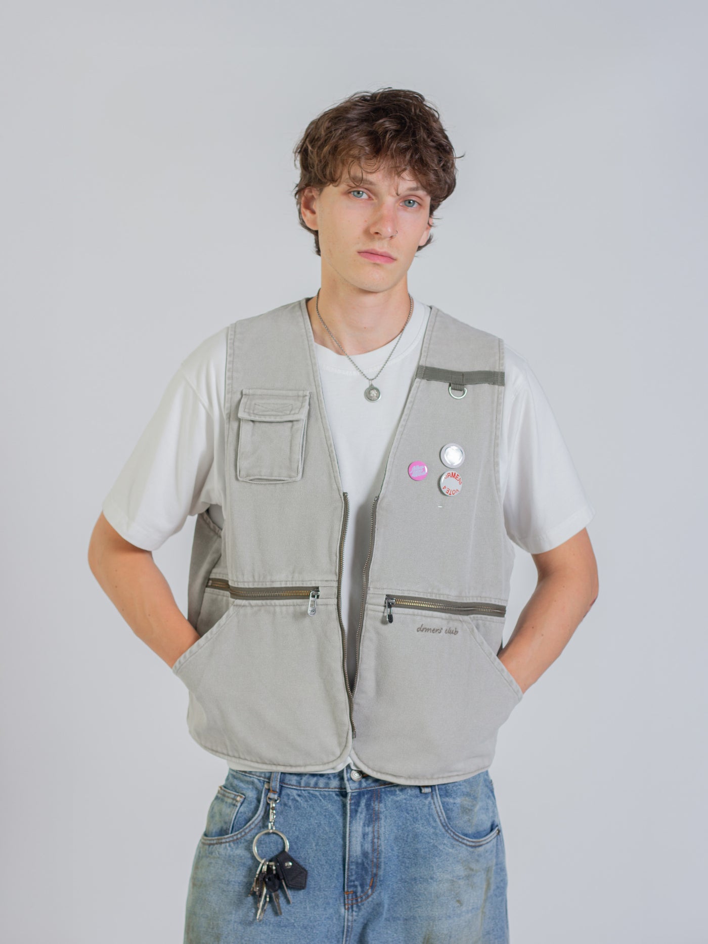 REVERSIBLE UTILITY VEST - GREEN/GREY