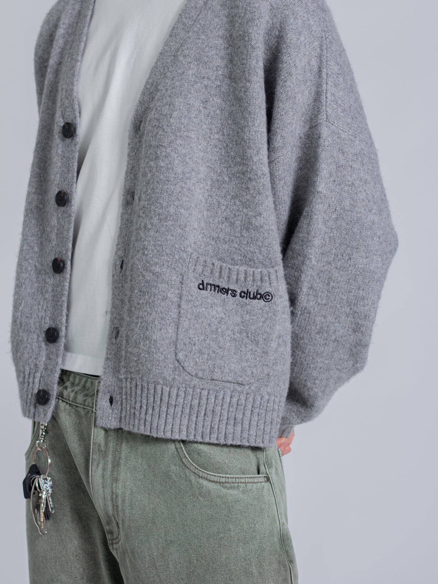KNIT CARDIGAN - GREY