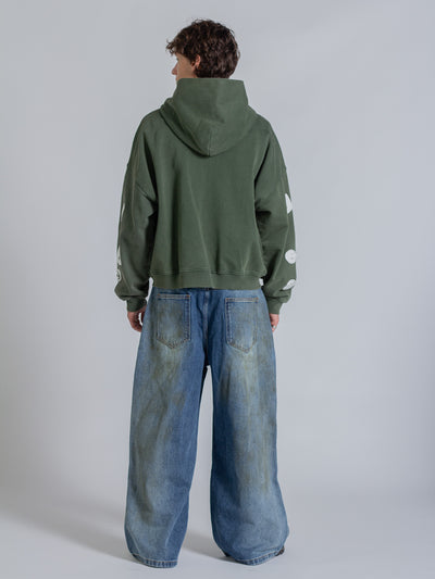 FLOATING LETTERS ZIP UP - FADED PINE