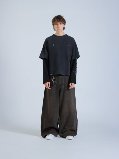 POLARIS LAYERED TEE - BLACK