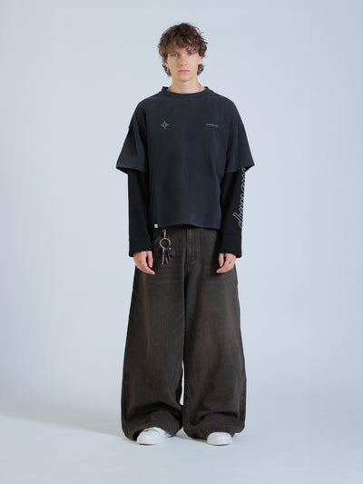 POLARIS LAYERED TEE - BLACK