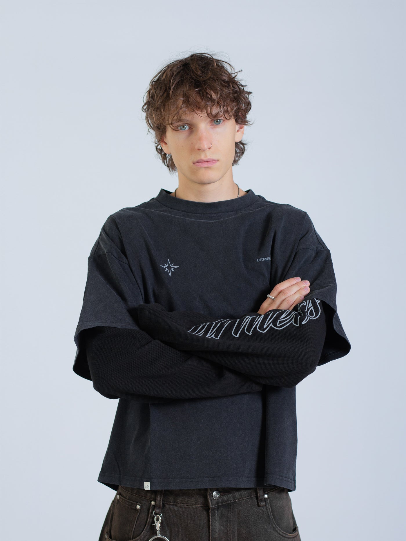 POLARIS LAYERED TEE - BLACK