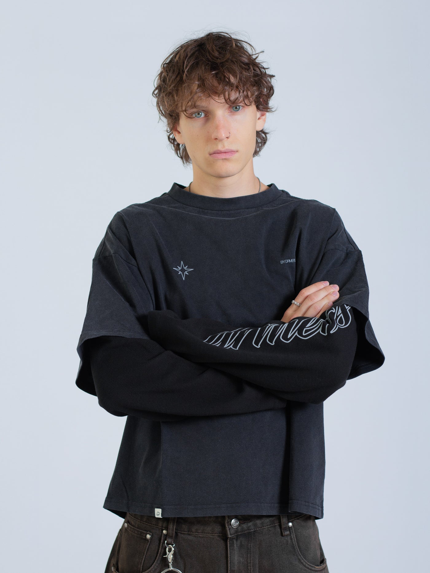 POLARIS LAYERED TEE - BLACK