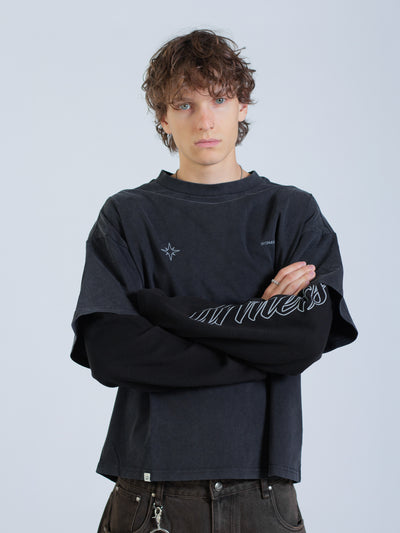 POLARIS LAYERED TEE - BLACK