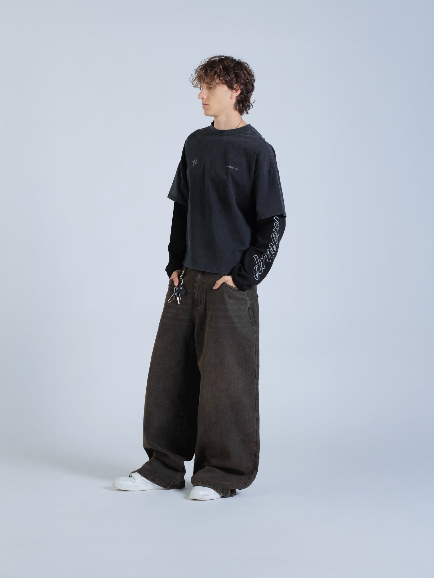POLARIS LAYERED TEE - BLACK