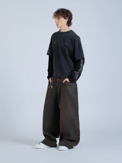 POLARIS LAYERED TEE - BLACK