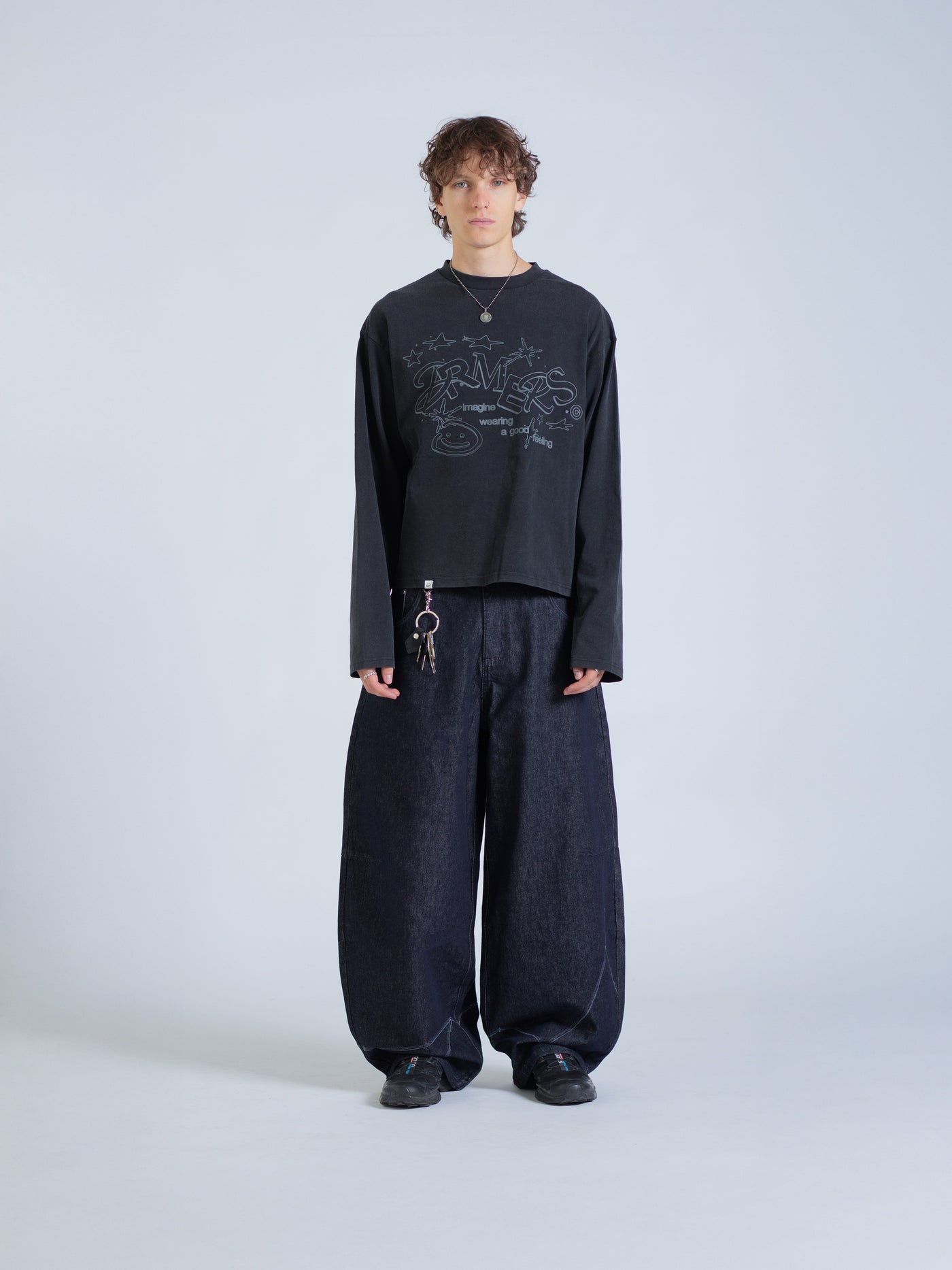 LINEWORK LONG SLEEVE TEE - BLACK