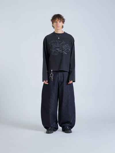 LINEWORK LONG SLEEVE TEE - BLACK