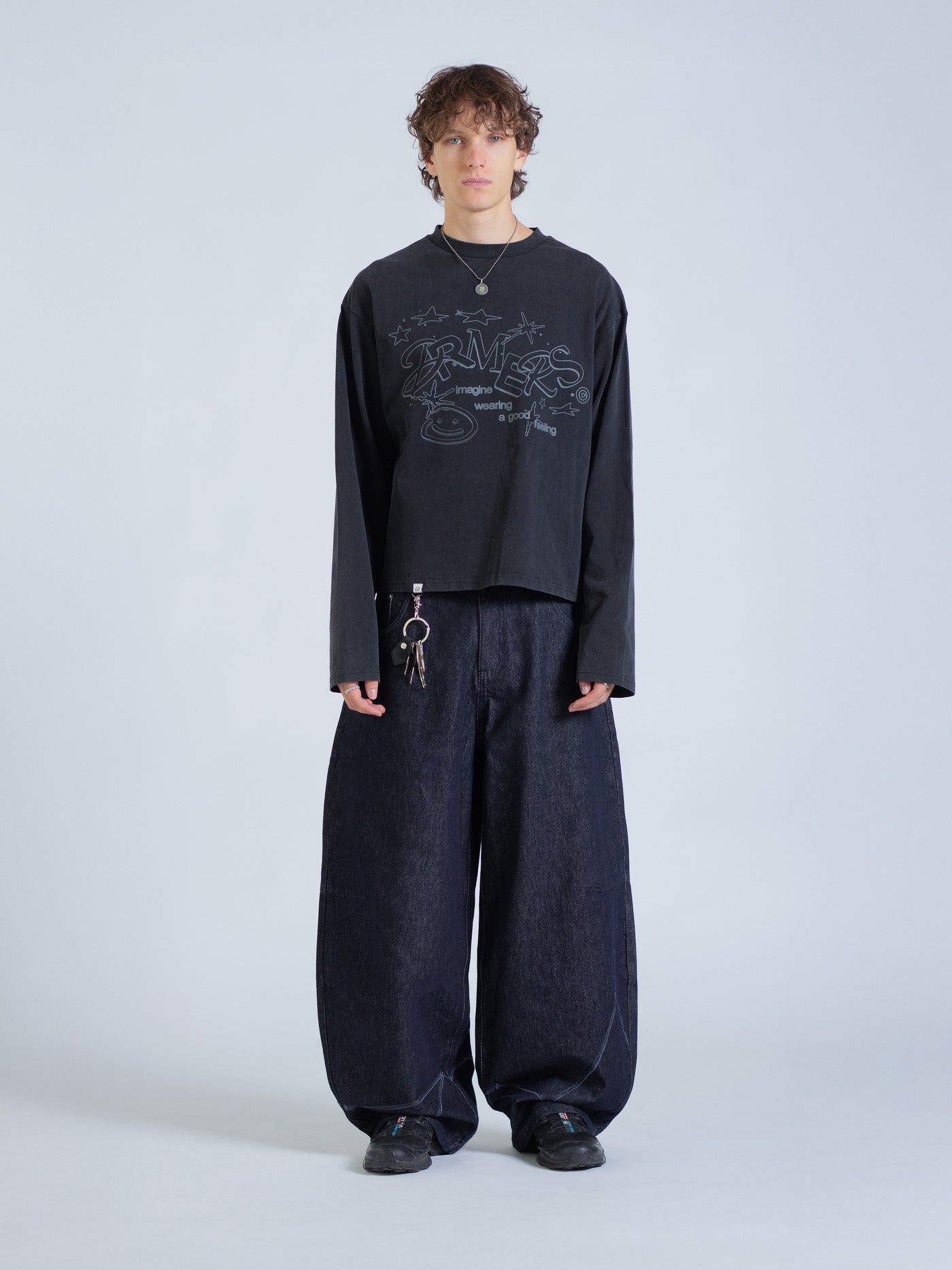 LINEWORK LONG SLEEVE TEE - BLACK