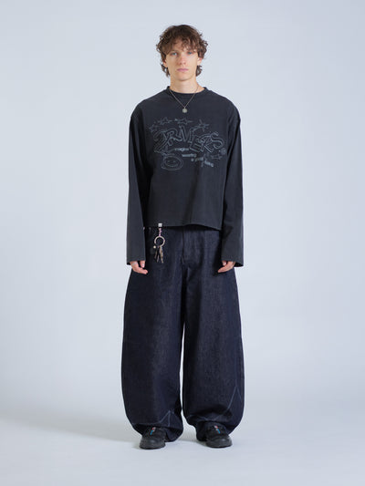 LINEWORK LONG SLEEVE TEE - BLACK