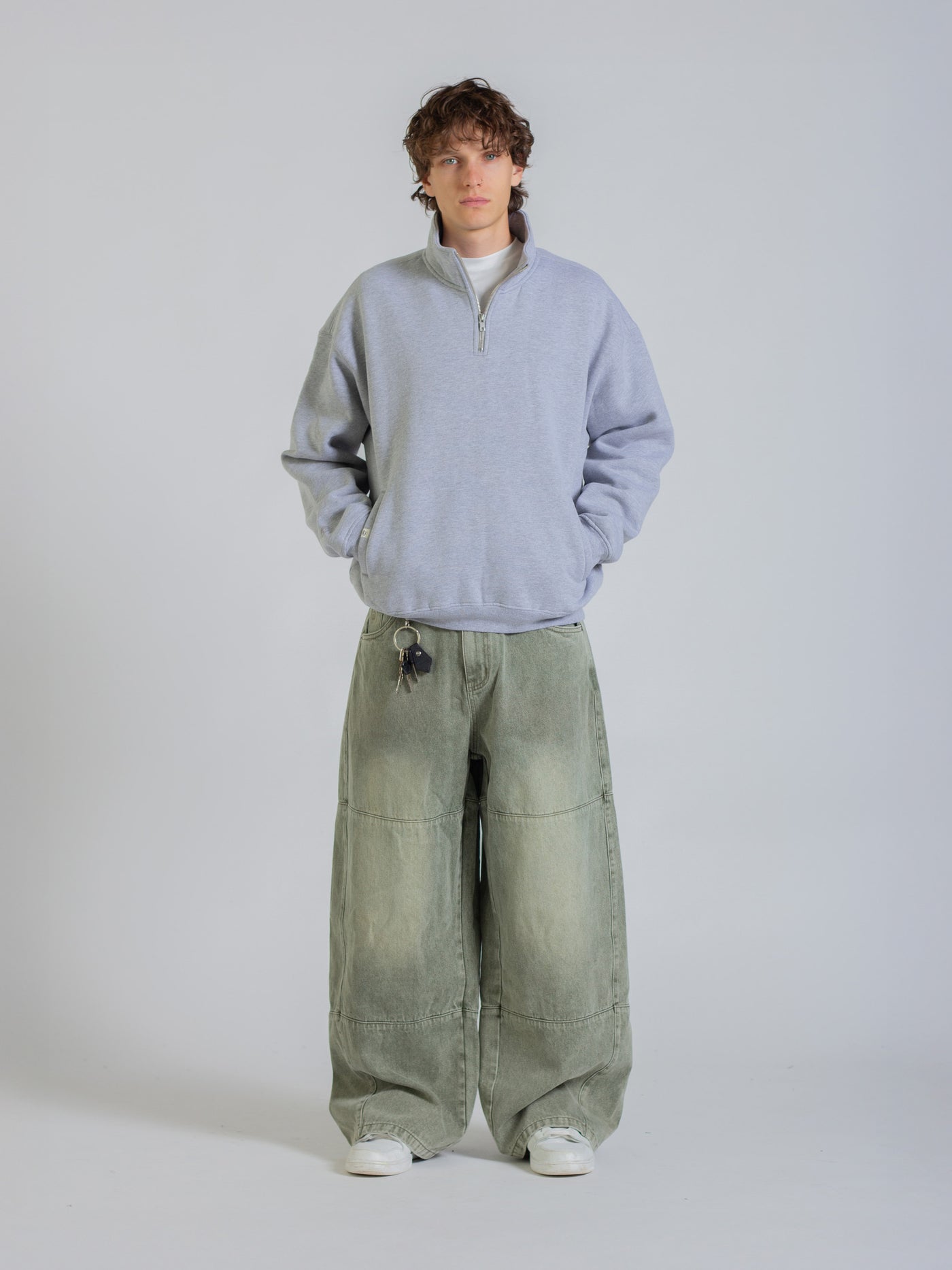QUARTER ZIP FLEECE - GREY