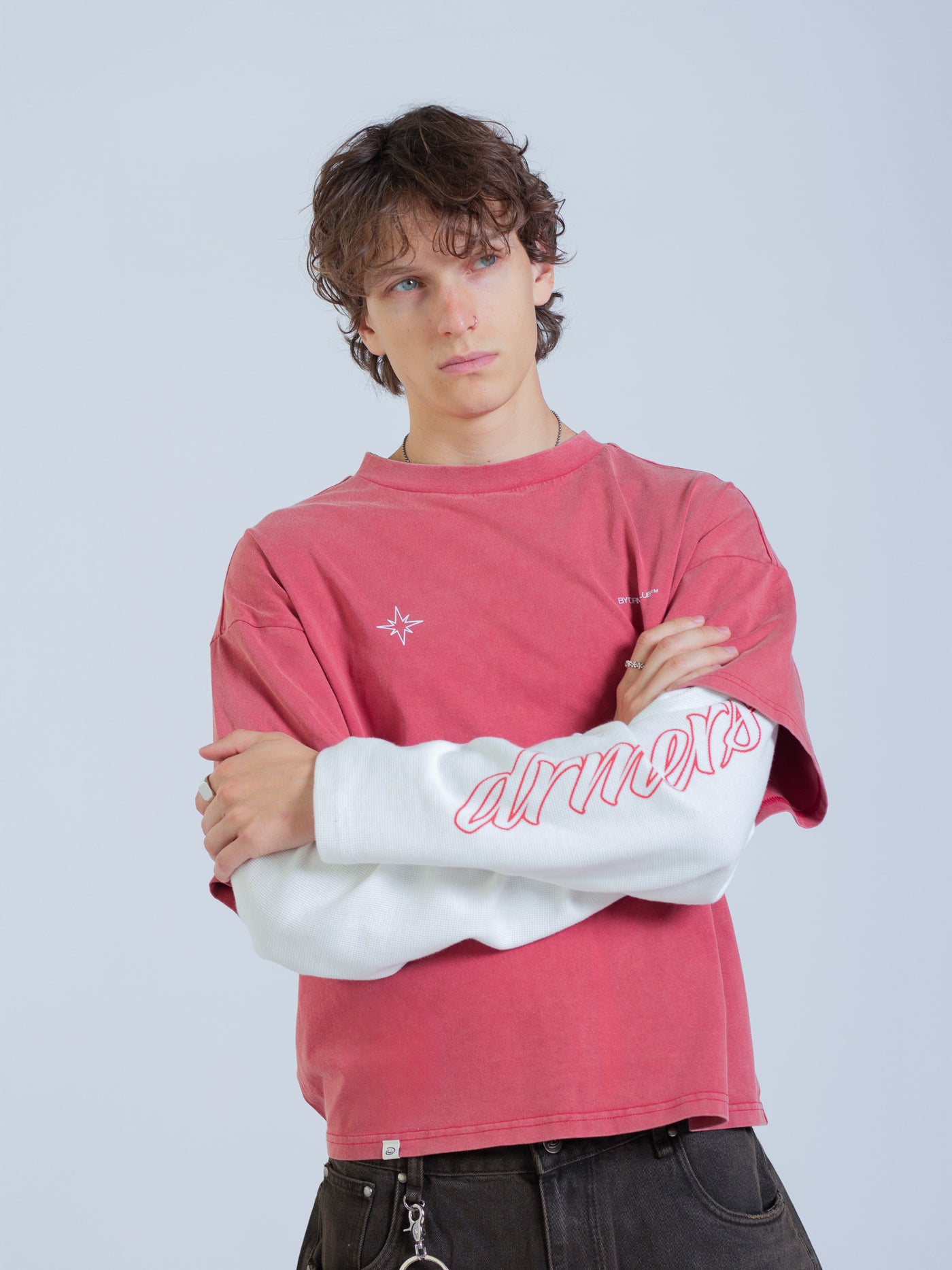 POLARIS LAYERED TEE - RED