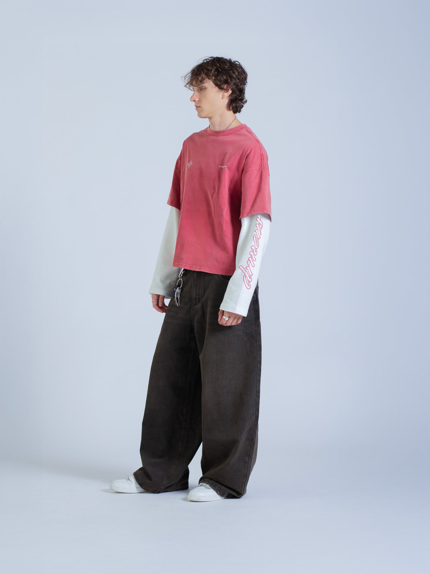 POLARIS LAYERED TEE - RED