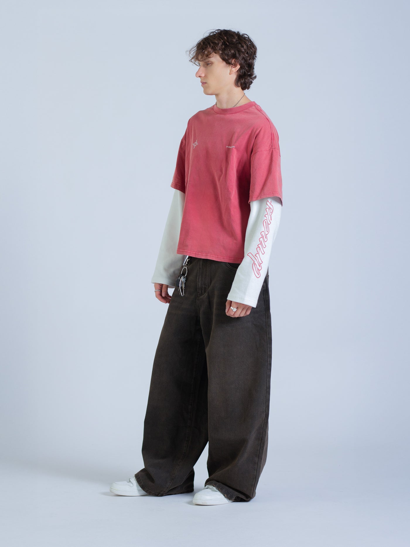 POLARIS LAYERED TEE - RED