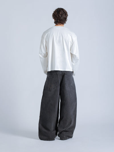 LINEWORK LONG SLEEVE TEE - WHITE