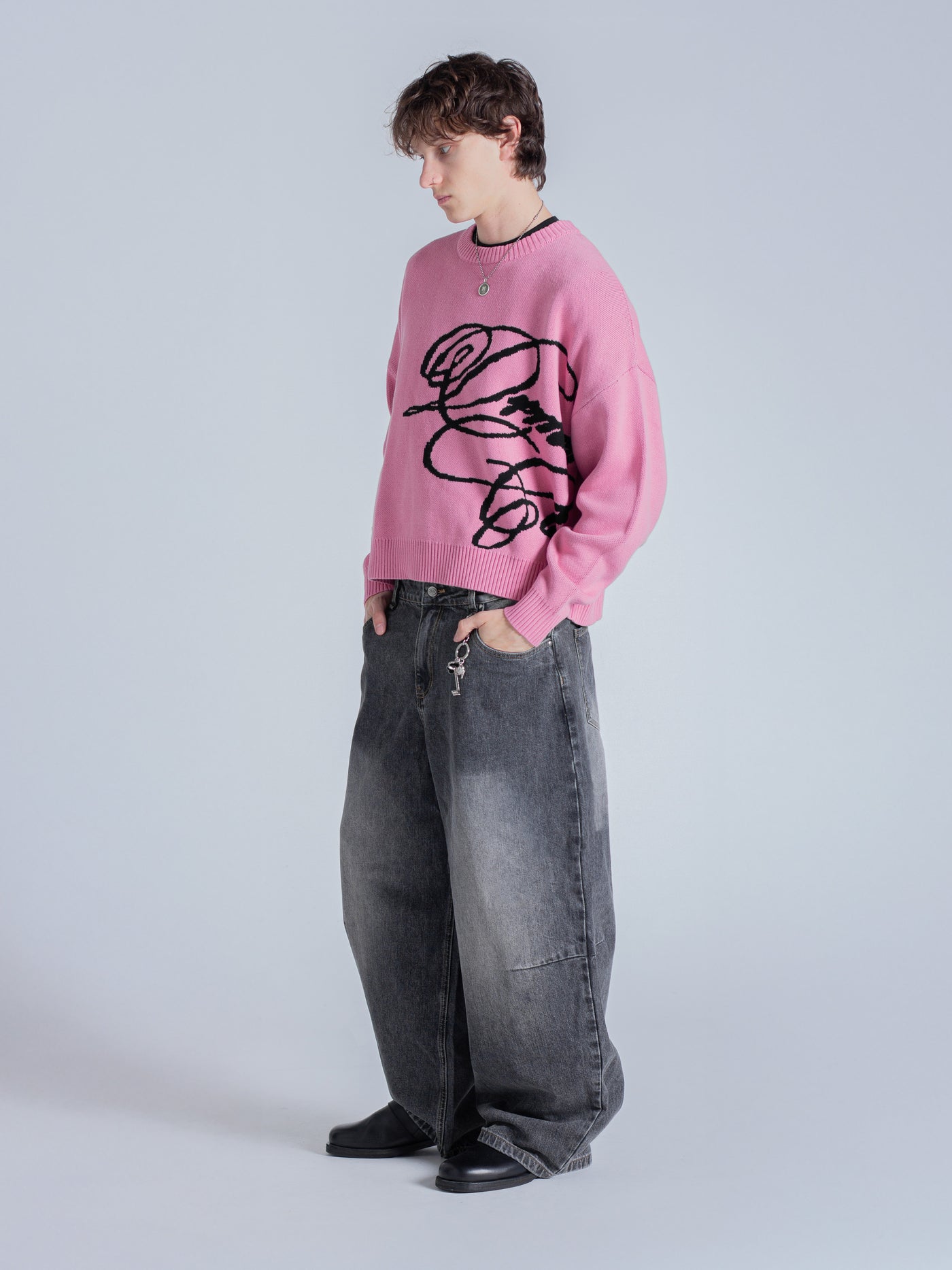 Essentials Cursive Knit CURSIVE TEXT KNIT - HOT PINK – DRMERS CLUB