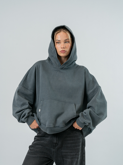 VINTAGE BOXY HOODIE - ASH SLATE