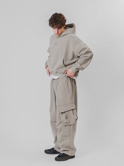 BAGGY CARGO SWEATPANTS - BEIGE