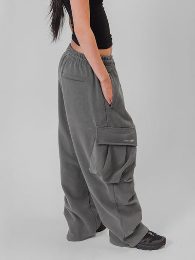 BAGGY CARGO SWEATPANTS - CHARCOAL