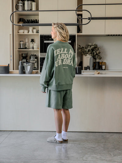 TELL ME ABOUT UR DRMS CREWNECK - SEAFOAM GREEN