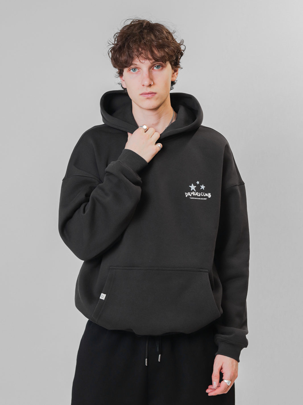 NO PLACE LIKE HERE HOODIE - FADED BLACK