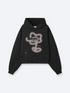 GRAFFITI FLOWER HOODIE - BLACK