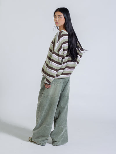 STRIPED LONG SLEEVE - GREEN
