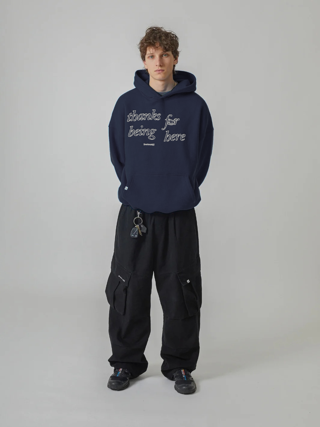 THANKS FOR BEING HERE V2 HOODIE - MIDNIGHT BLUE