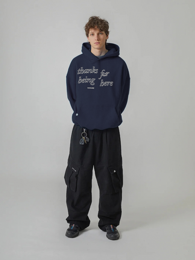 THANKS FOR BEING HERE V2 HOODIE - MIDNIGHT BLUE